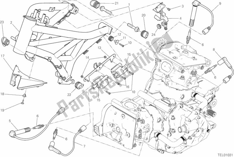 Alle onderdelen voor de Kader van de Ducati Monster 1200 S Brasil 2019
